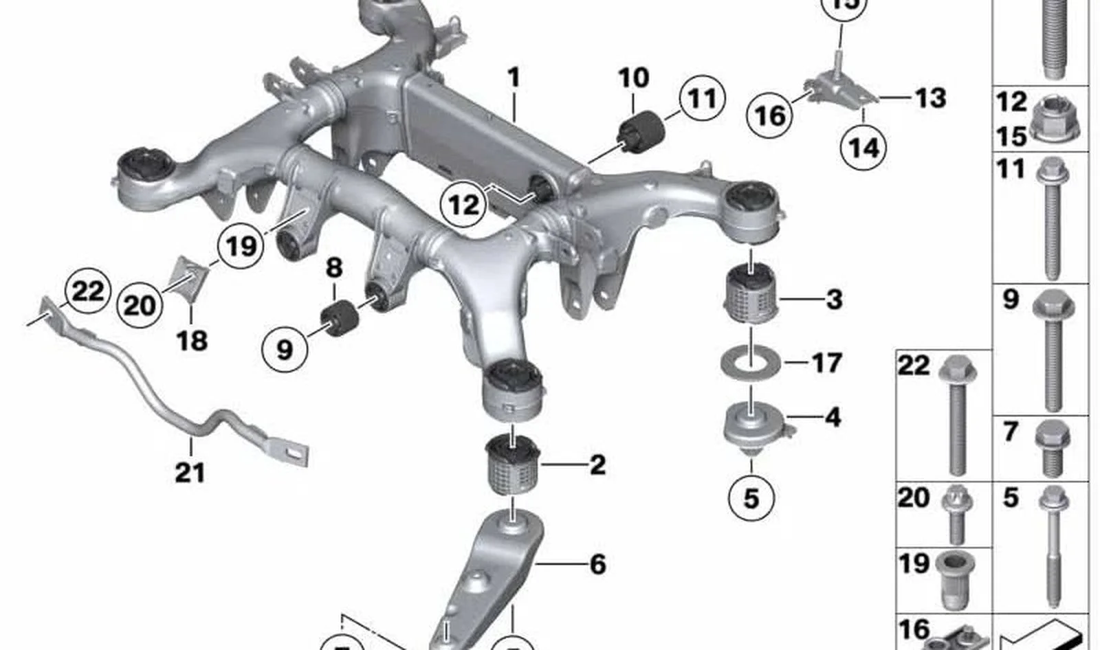 BMW 5 Serisi F10 Arka Travers Tutucu Sağ 33326782840