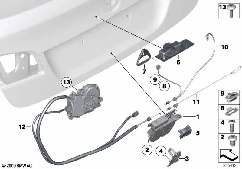 BMW 5 Serisi F10 Bagaj Kapak Kilidi Servo 51247273752