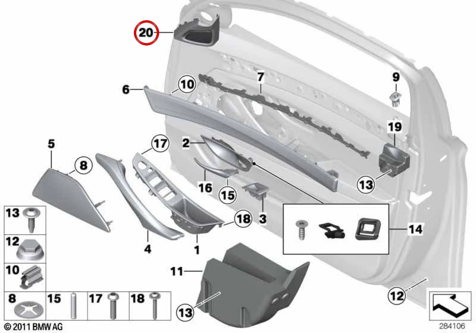 BMW 5 Serisi F10 Kapak Sağ 51337182014
