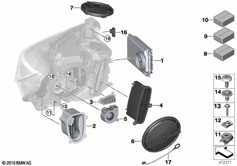 BMW 5 Serisi F10 LCI LED Beyni 63117354974