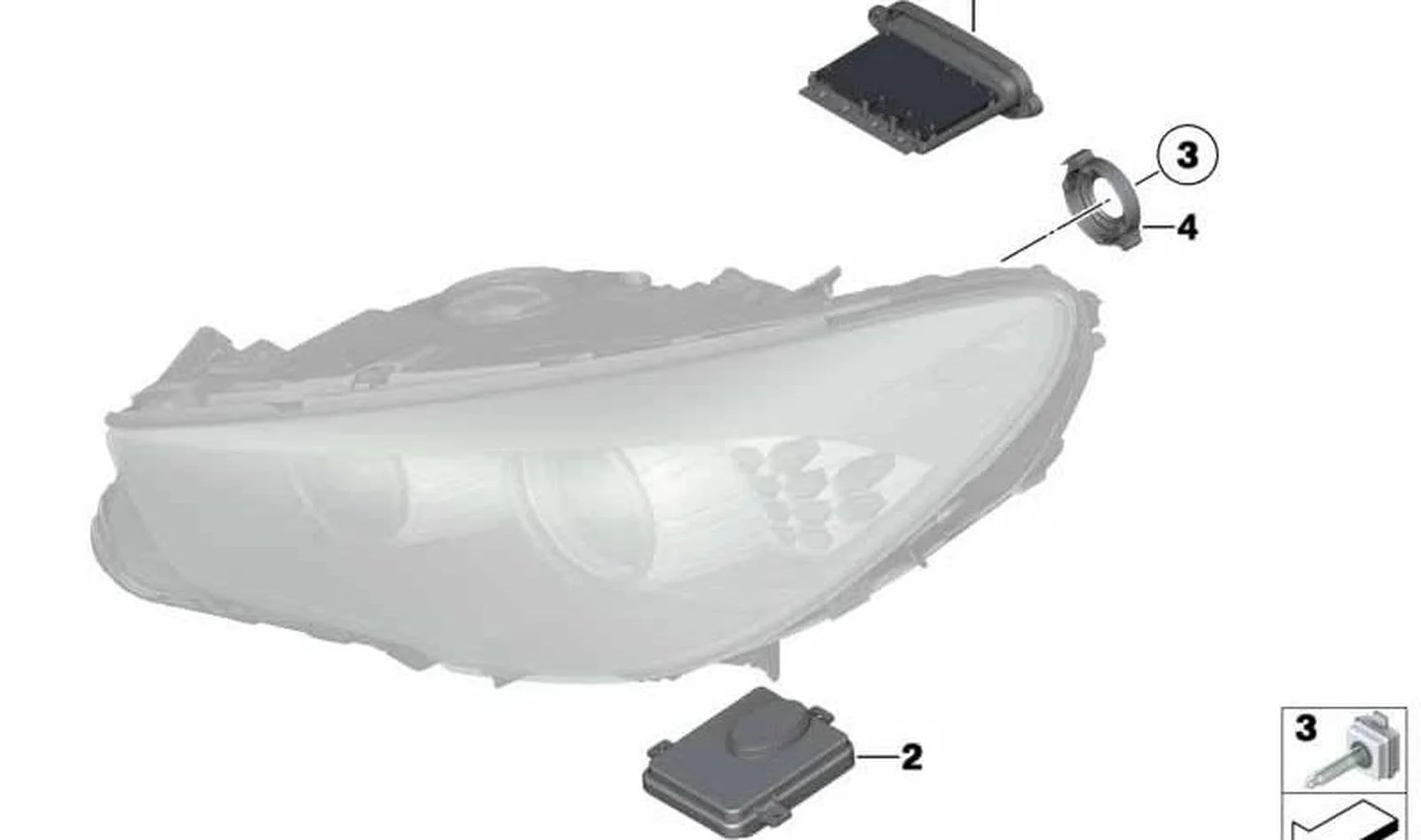BMW 5 Serisi F10 Lci Xenon Far Kartı 63117355073