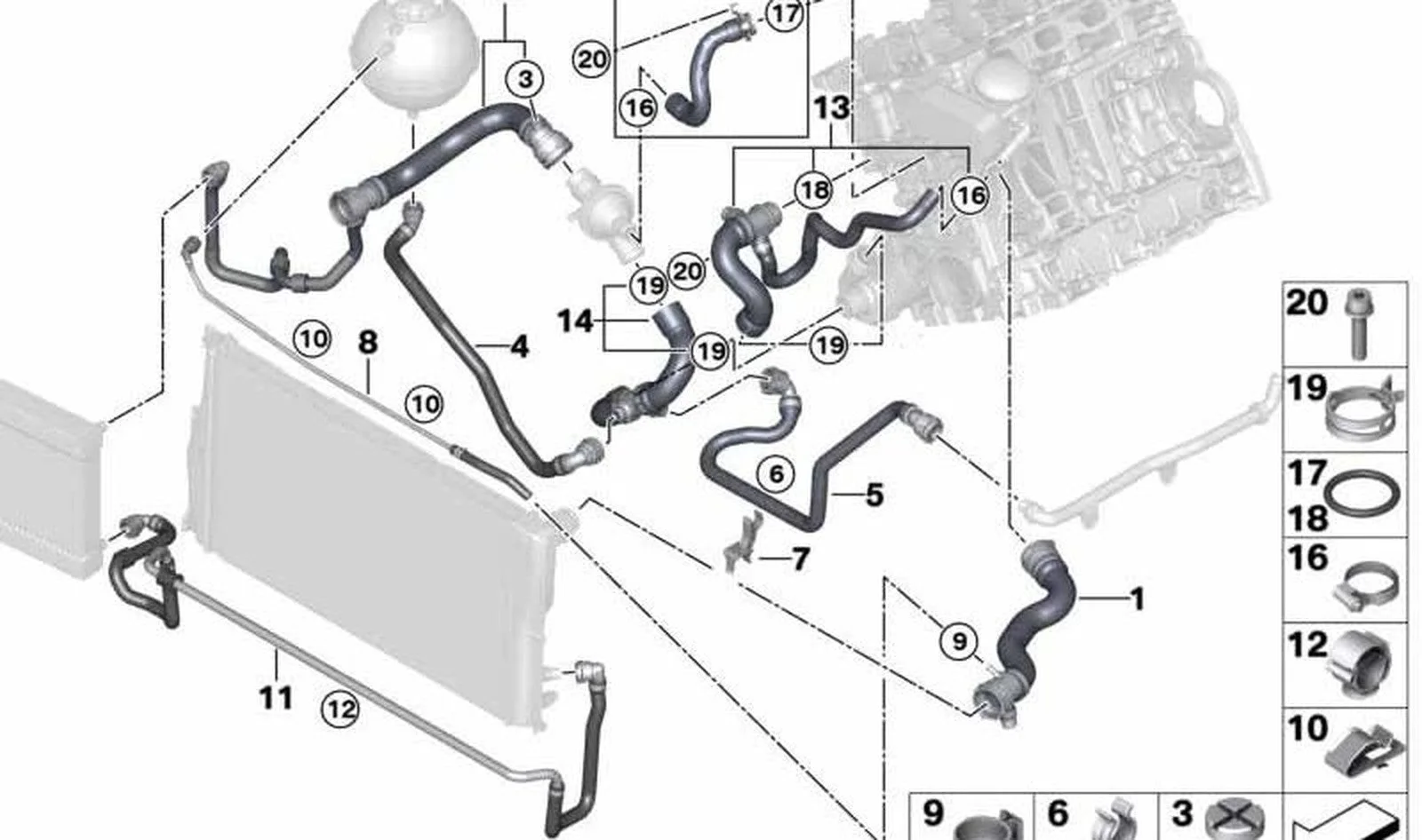 BMW 5 Serisi F10 N20 Termostat Hortumu 11538645481