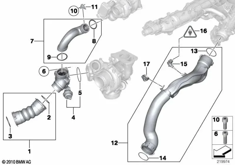 BMW 5 Serisi F10 N57 N57S Turbo Bağlantı Borusu 11657808169