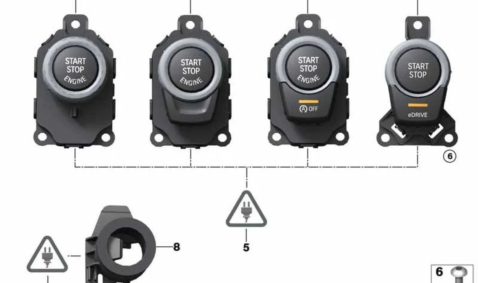 BMW 5 Serisi F10 Start Stop Düğmesi 61319153832