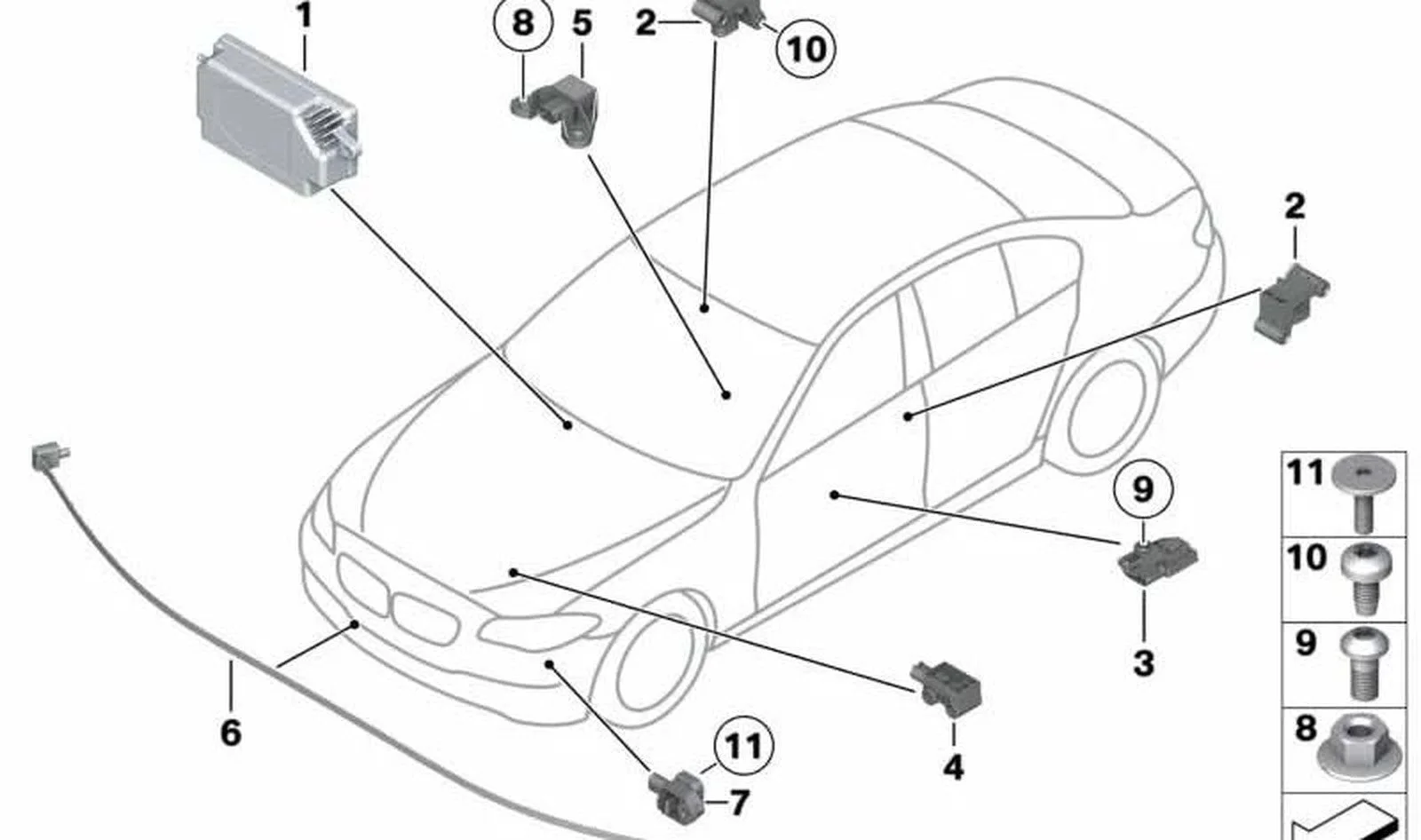 BMW 5 Serisi F10 Yaya Koruma Sezici 65769239984