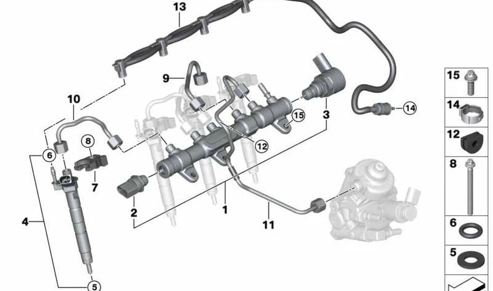 BMW 5 Serisi G30 B47 525D Enjektör Hortumu 13538598176