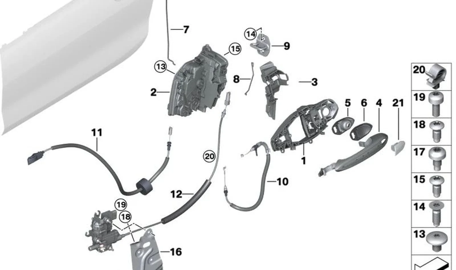 BMW 5 Serisi G30 Lci Dış Kapı Kol Taşıyıcı Sağ Konforlu Giriş 51219881776