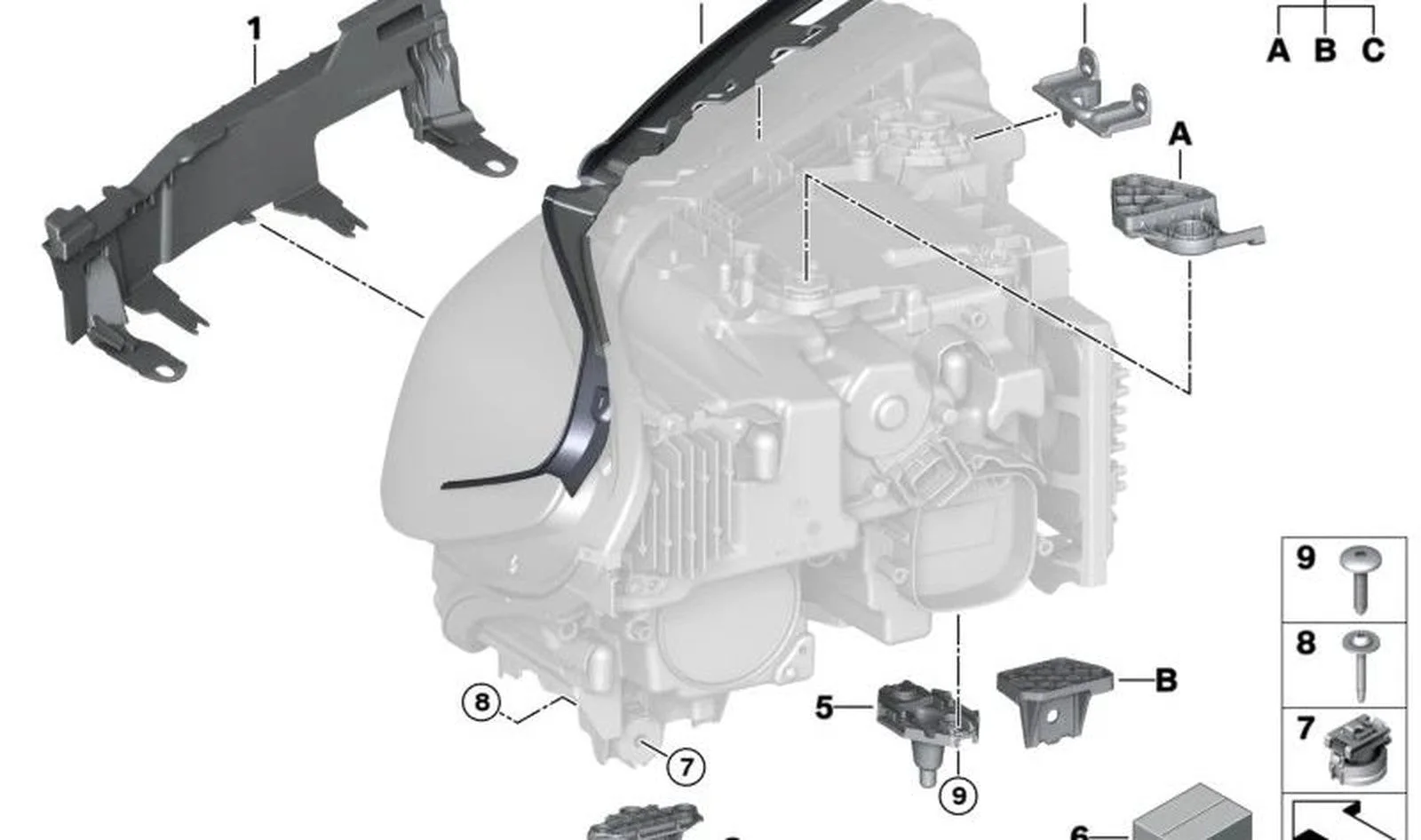 BMW 5 Serisi G30 Lci Far Üst Contası Sol 63119879639