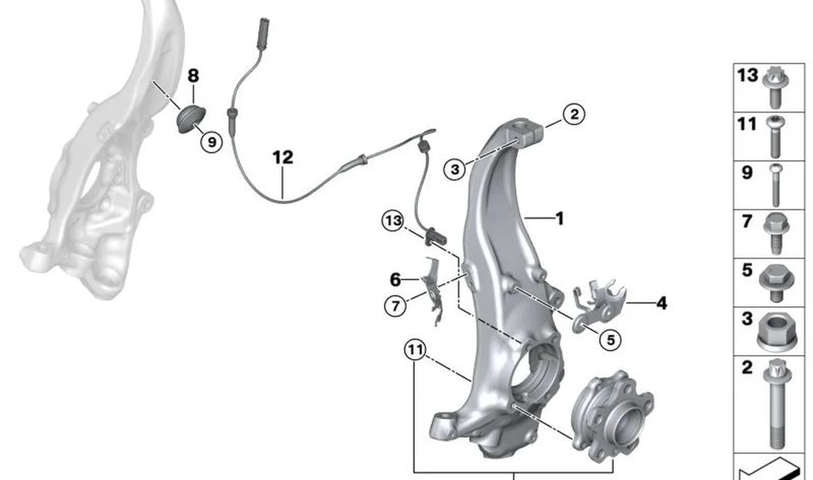 BMW 5 Serisi G30 Ön ABS Sensörü 34526874632