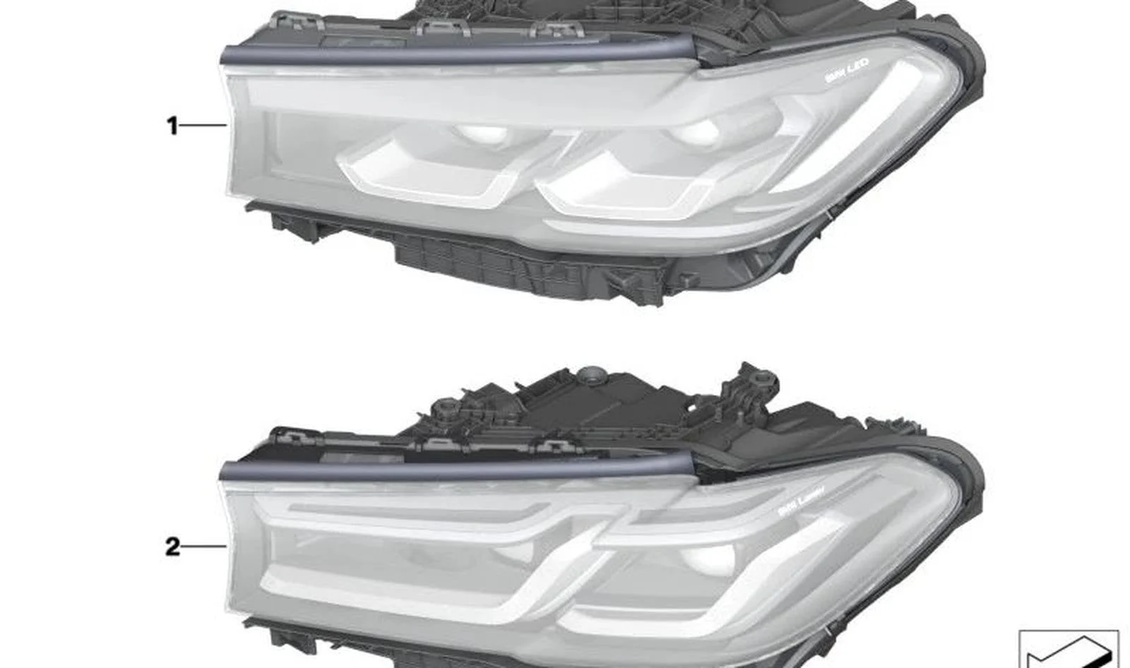 BMW 5 Serisi G30 Ön Sol Far LED Ahl 63119479261