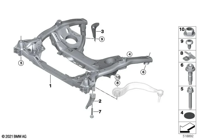 BMW 5 Serisi G30 Ön Travers 31106861106