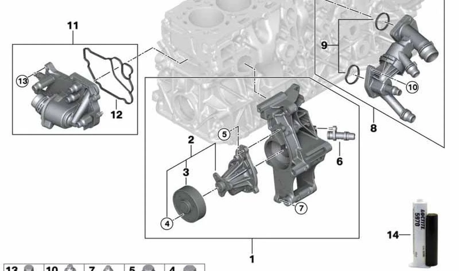BMW 5 Serisi G30 Termostat Komple 550 11538579310