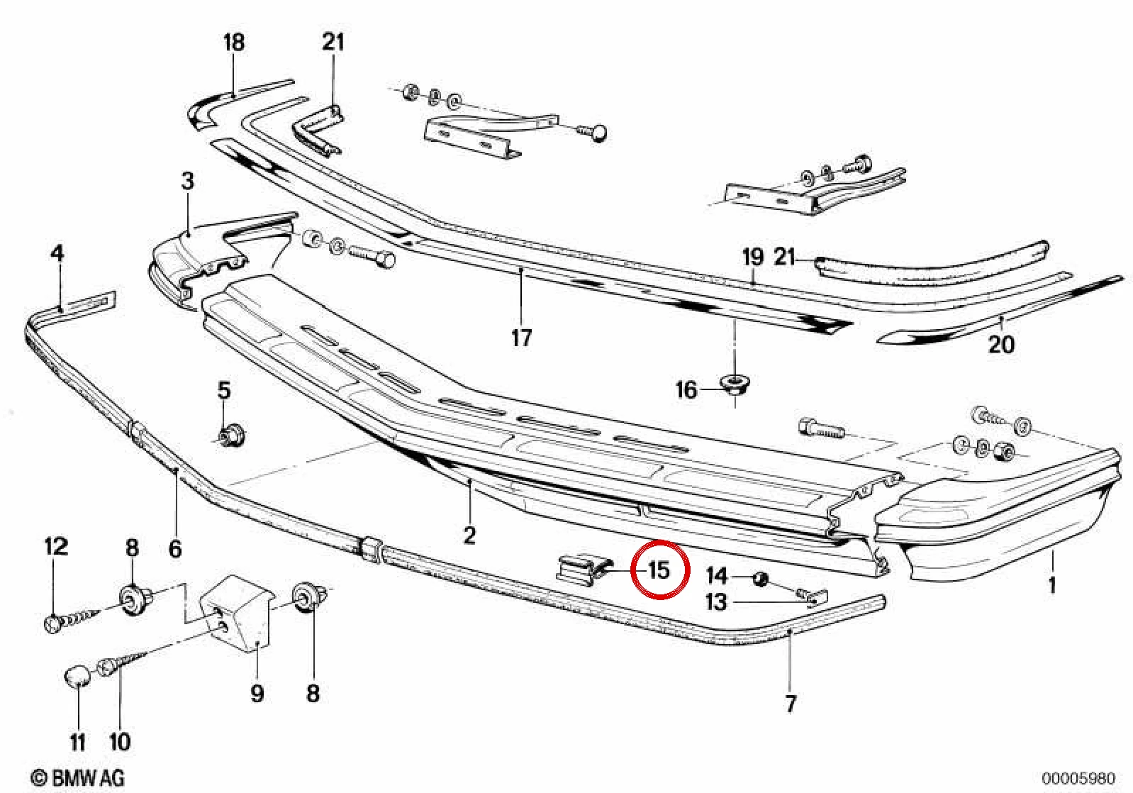 BMW E21 E24 Çıta Klipsi 51111826894