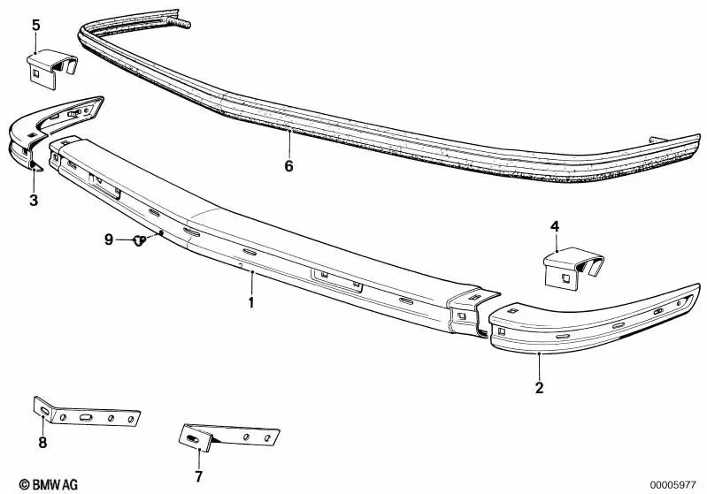 BMW 3 Serisi E21 Ön Tampon Orta Parçası 51111864538
