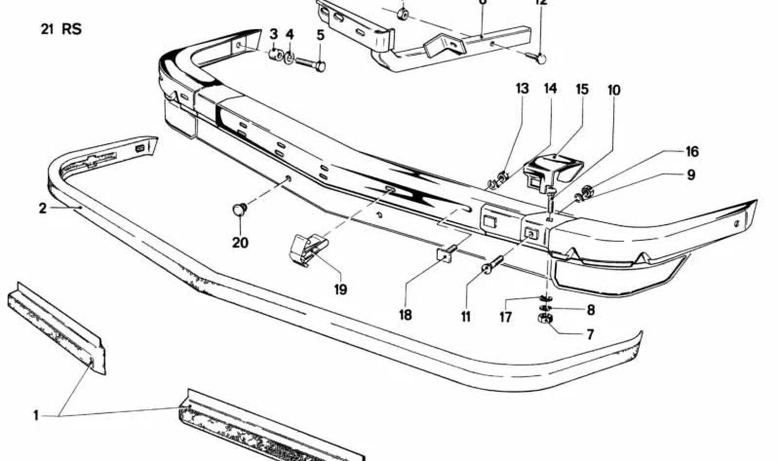 BMW 3 Serisi E21 Ön Tampon Krom Süs Parçası 51111875199