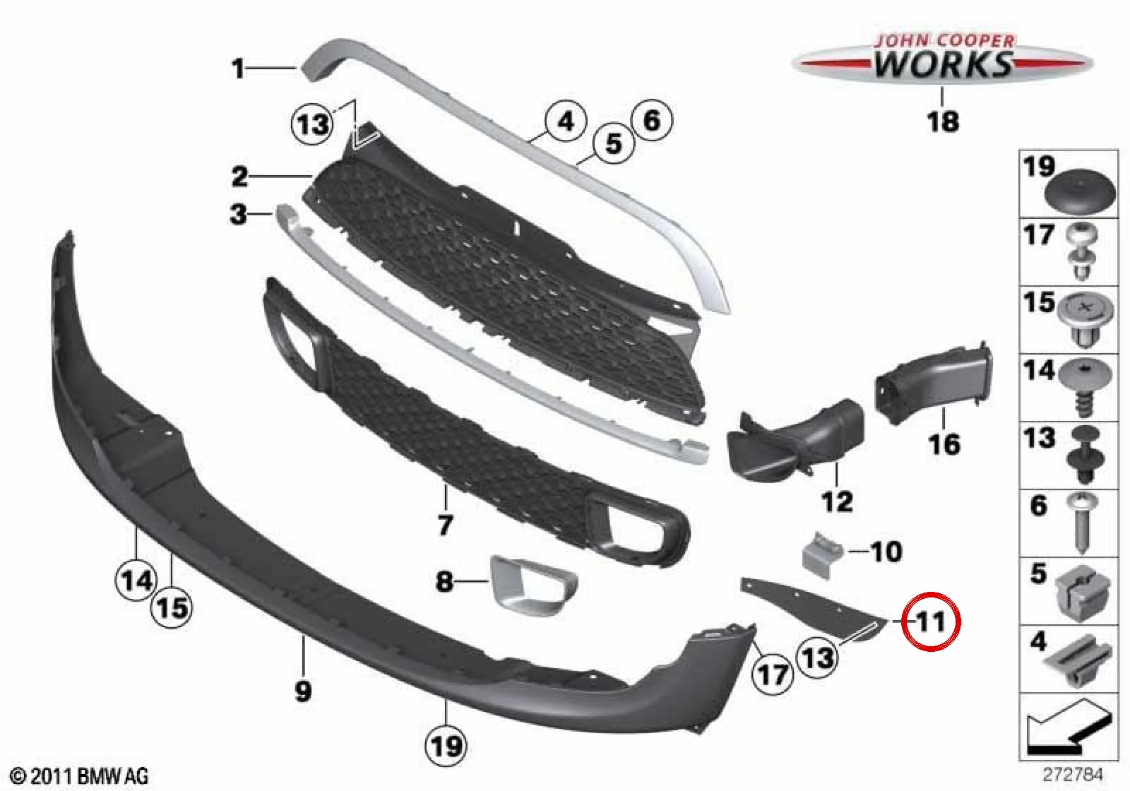 BMW R55 R56 R57 R58… Sol Hava Yönlendirme Plakası 51117255109