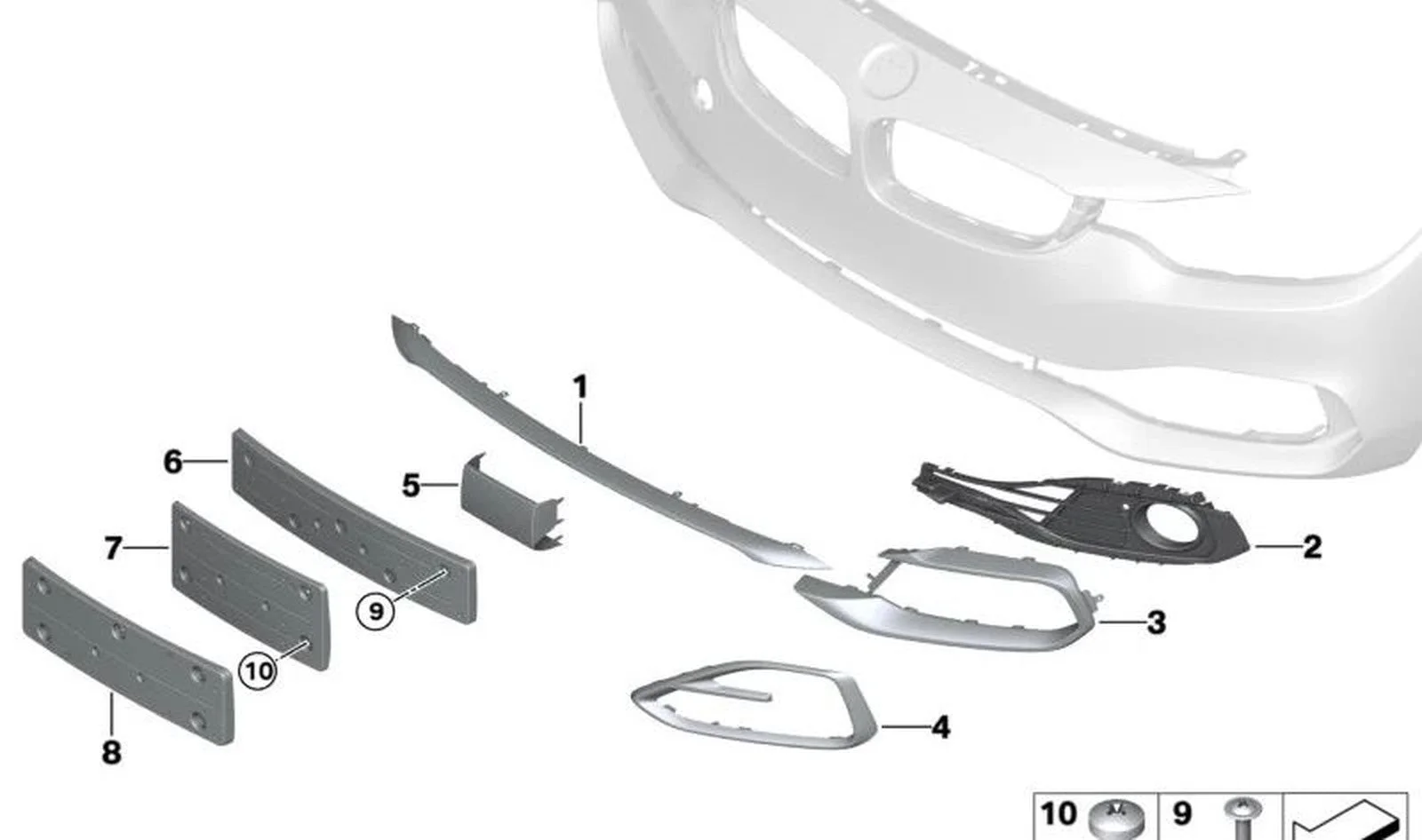 BMW 4 Serisi F32 F33 F36 Plaka Braketi 51117294678