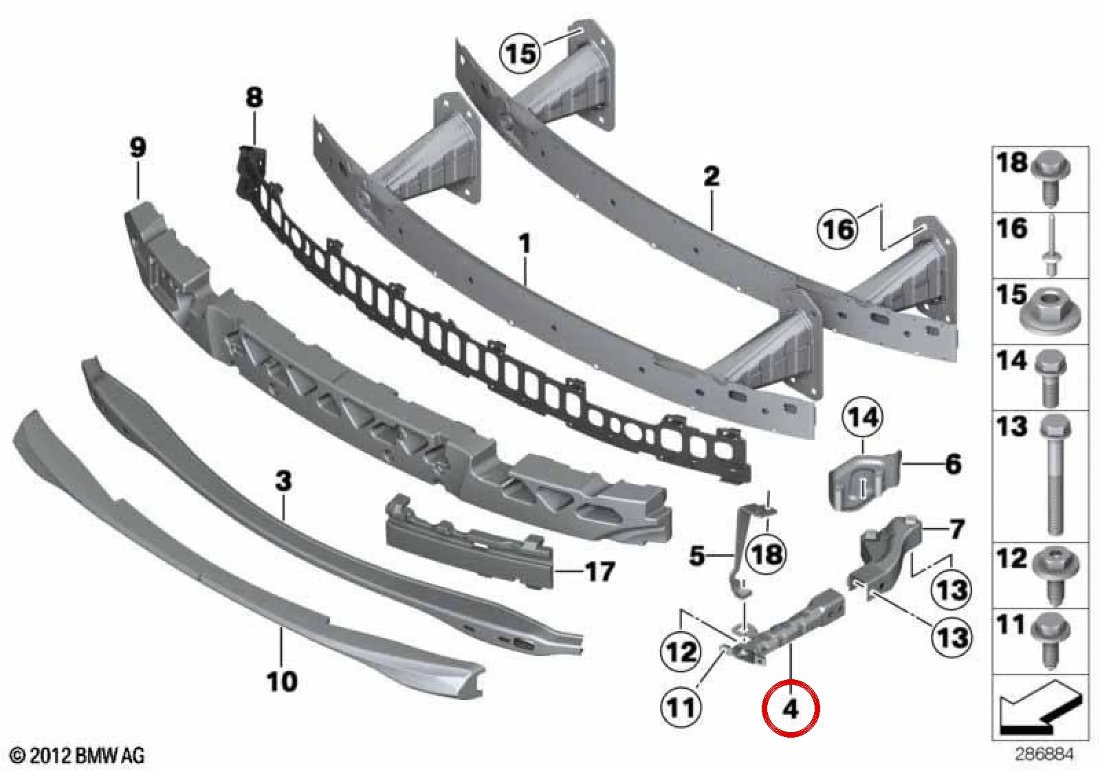 BMW 1 Serisi E82 E88 Ön Sol Darbe Emici Eleman 51117294933