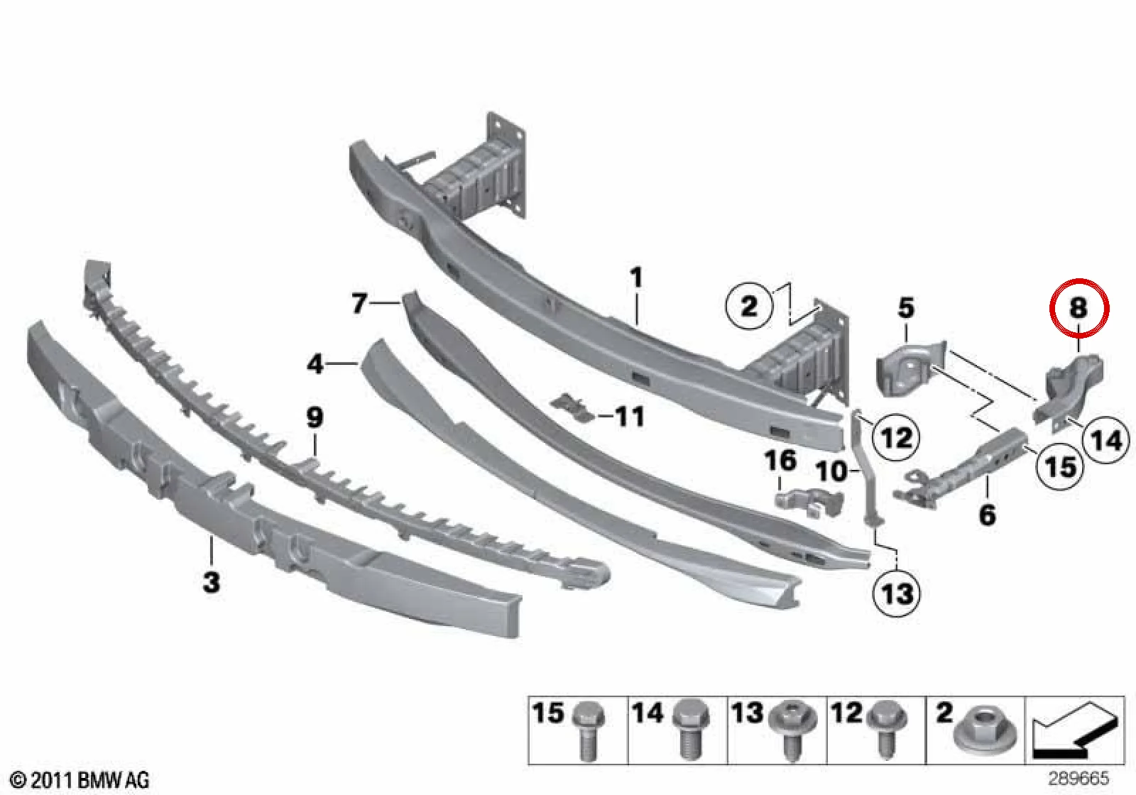 BMW E82 E88 E92 E93 Ön Sol Tampon Bağlantı Braketi 51117294935