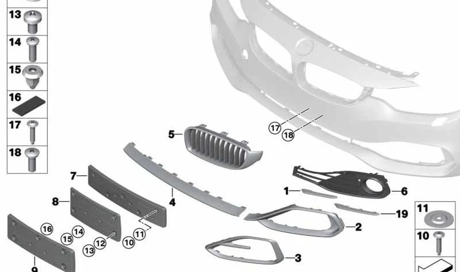 BMW 4 Serisi F32 F33 F36 Sağ Dış Süs Çıtası 51117315106