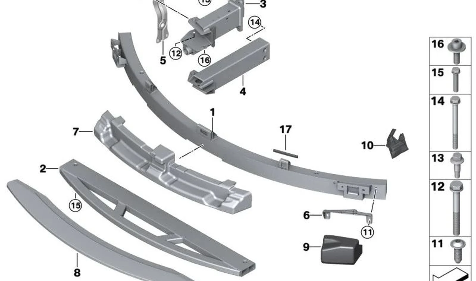 BMW F30 F31 F32 F33… Ön Tampon Braketi 51117336208
