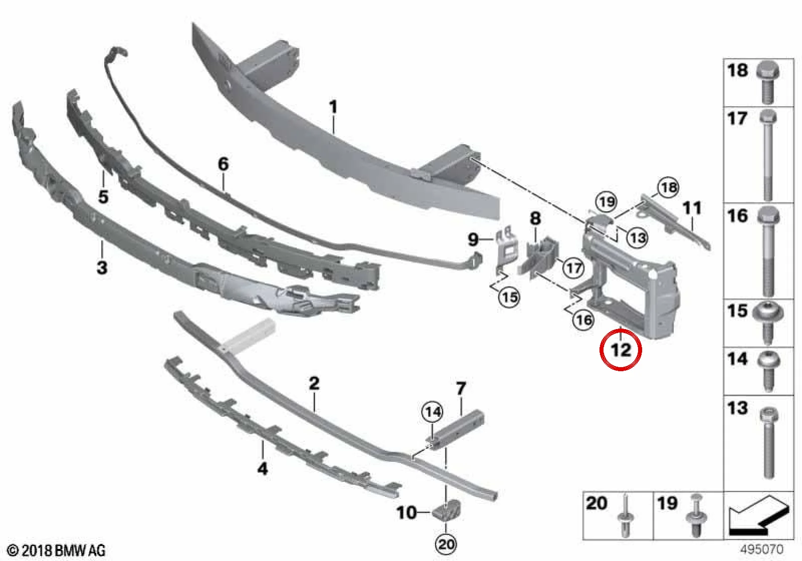BMW G20 G22 G23 G28… Ön Tampon Sol Darbe Takviyesi 51117422225