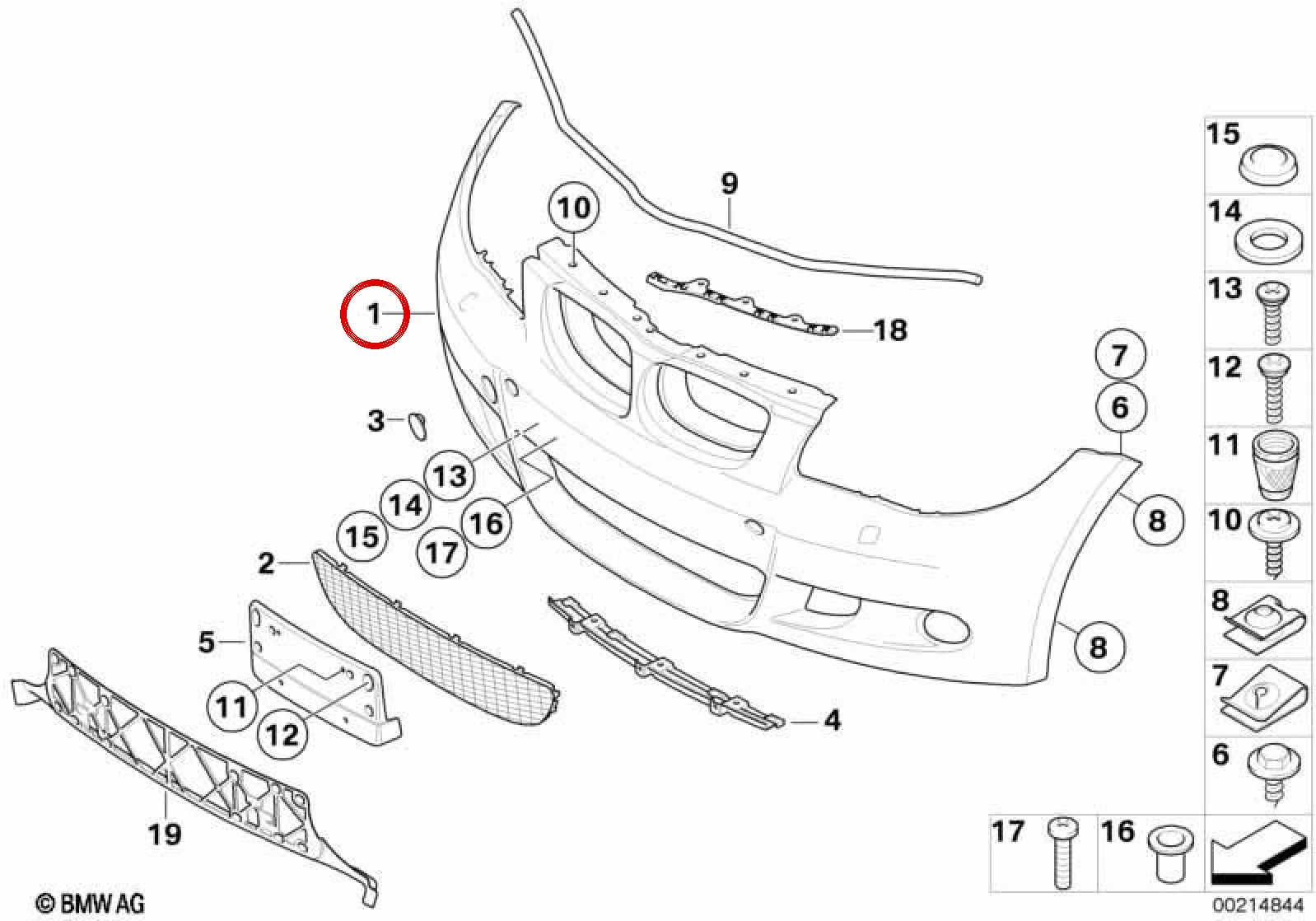BMW 1 Serisi E81 E87 Astarlı Ön Tampon Paneli 51117837423