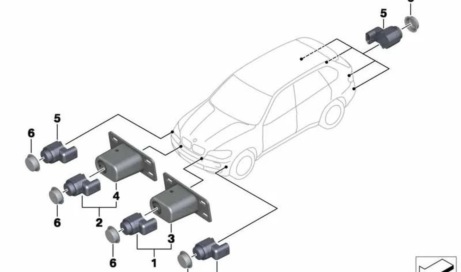 BMW X5 E70 Sol İç Park Sensörü Tutucusu 51118038271