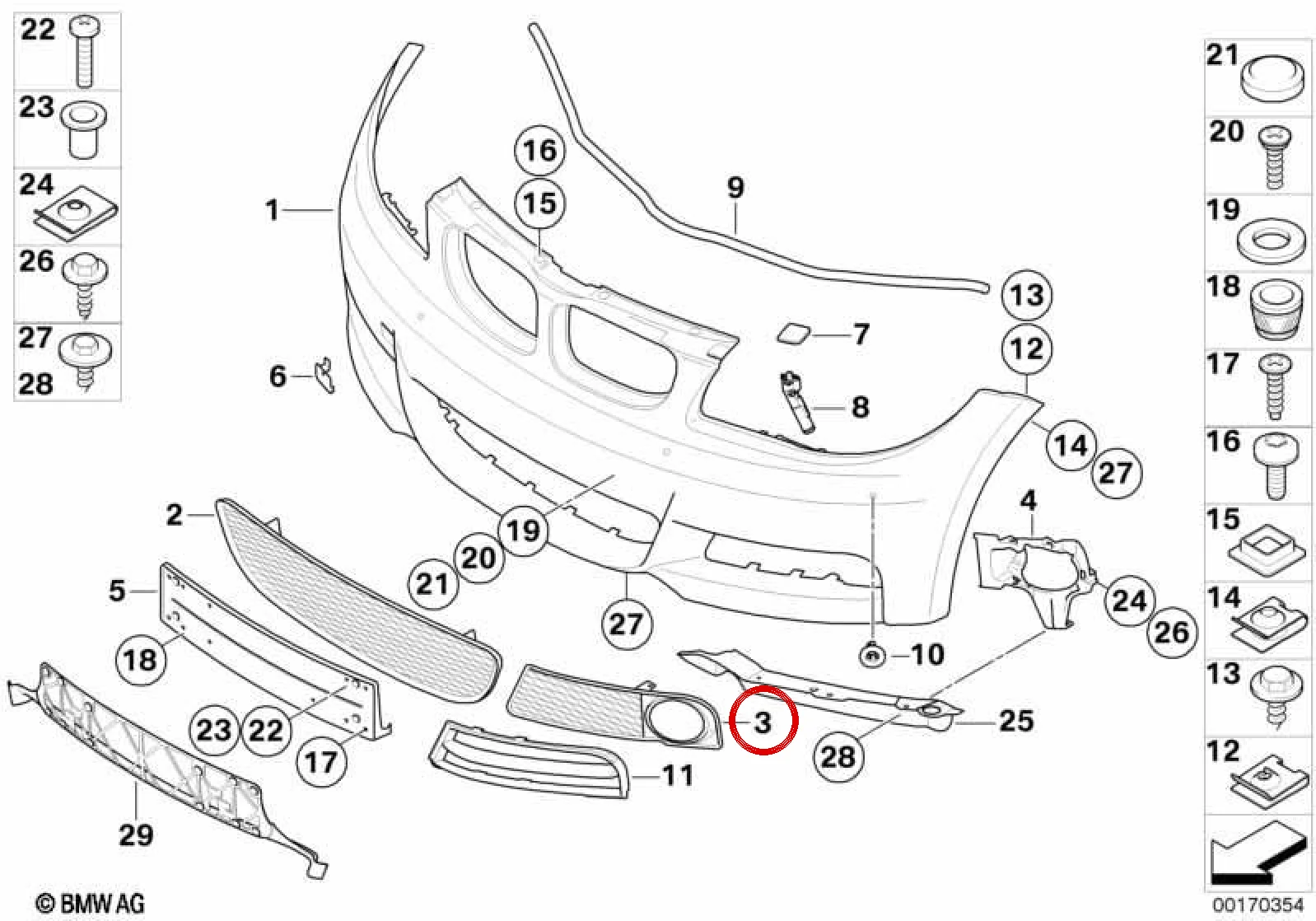 BMW 1 Serisi E82 E88 Ön Tampon Sağ Yan Izgara 51118054486