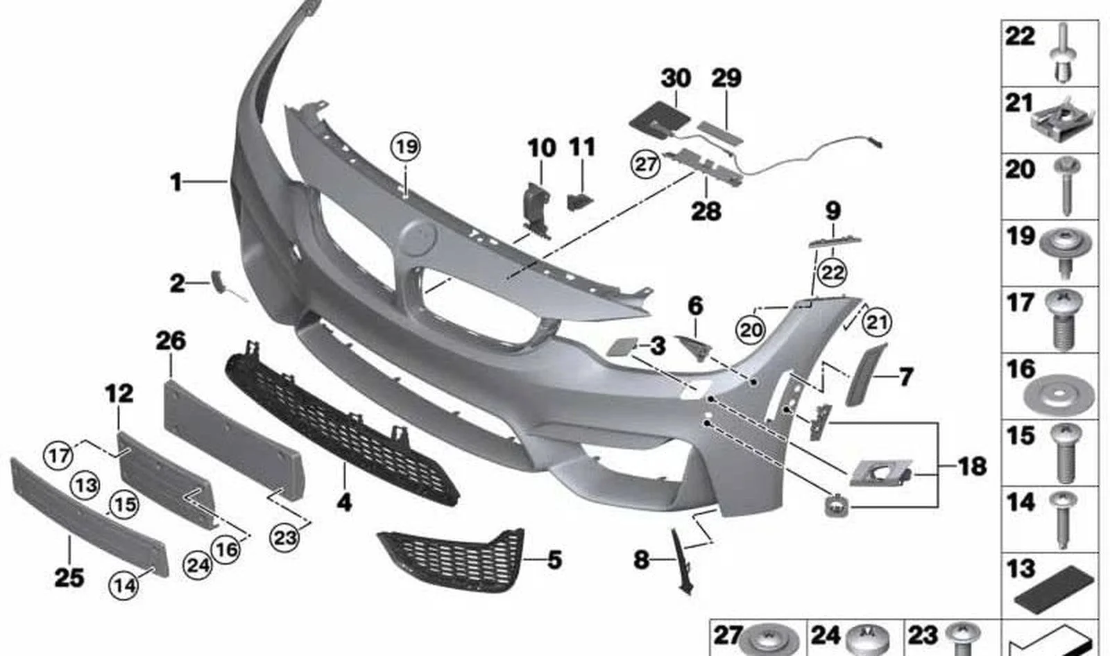 BMW 4 Serisi F83 Astarlı Ön Tampon Kaplaması 51118058824