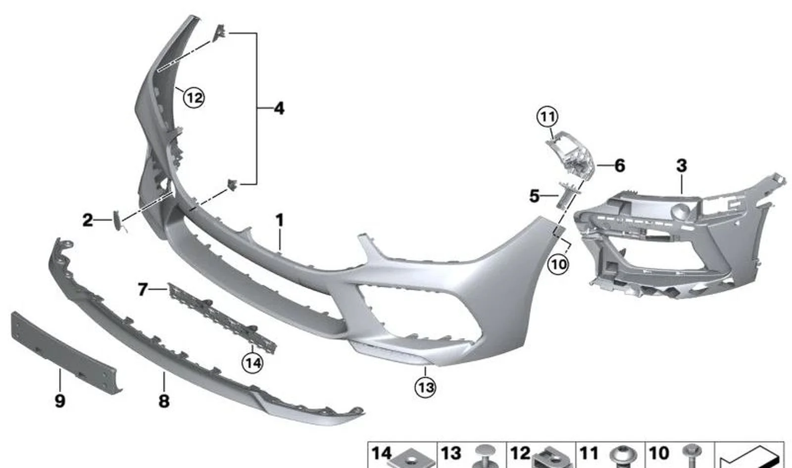 BMW 8 Serisi F91 F92 F93 Tampon Sağ Üst Kızağı 51118074824