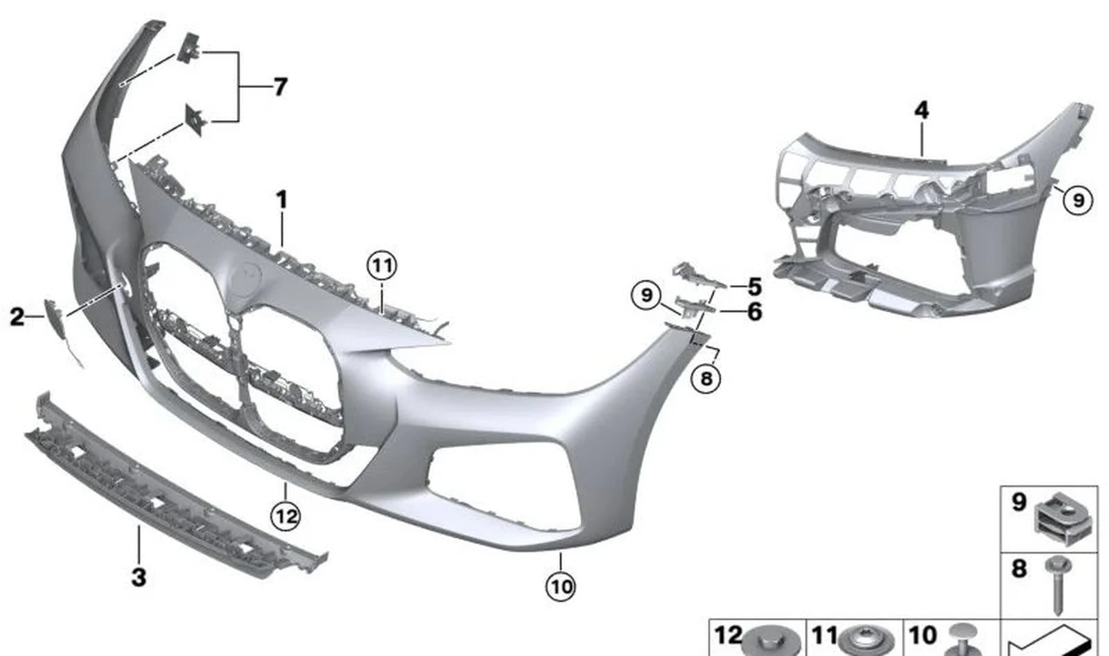 BMW 4 Serisi G22 G23 Sağ Tampon Tutucusu 51118076714
