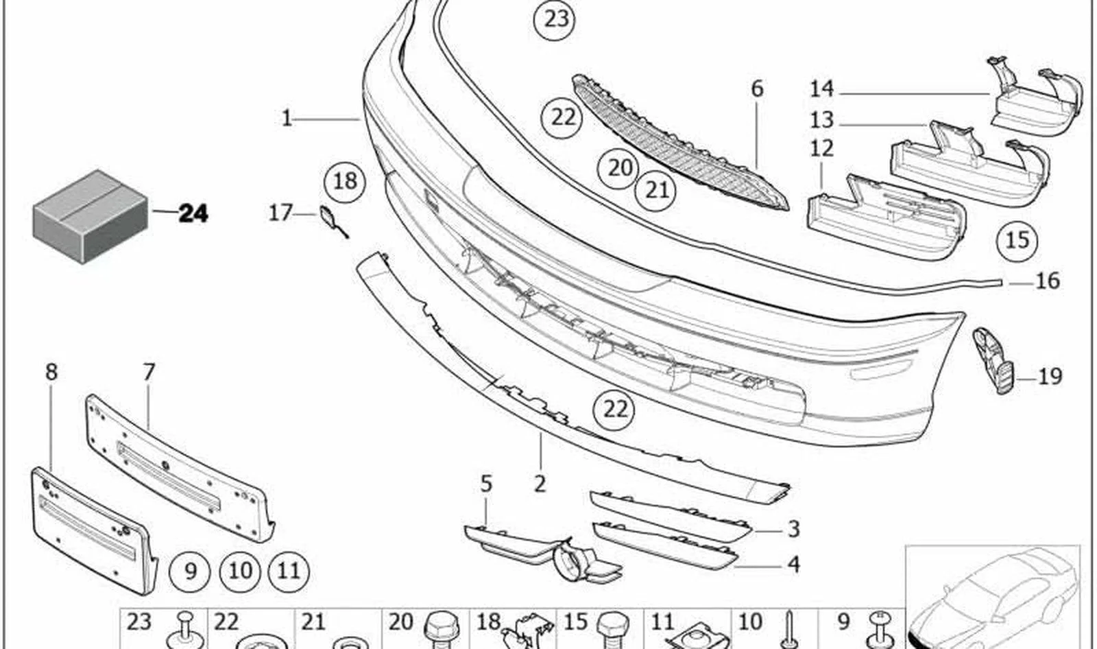 BMW 3 Serisi E46 Ön Tampon Sağ Alt Izgarası 51118232772