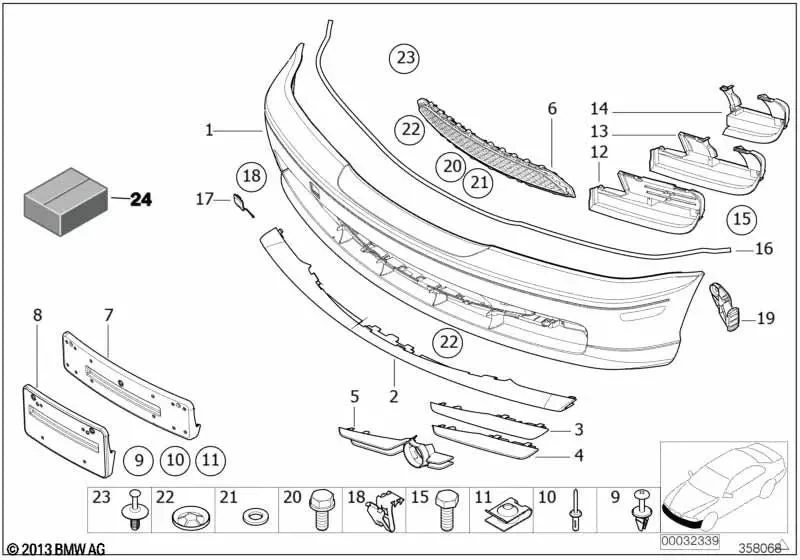 BMW 3 Serisi E46 Ön Tampon Sol Kapağı 51118234821