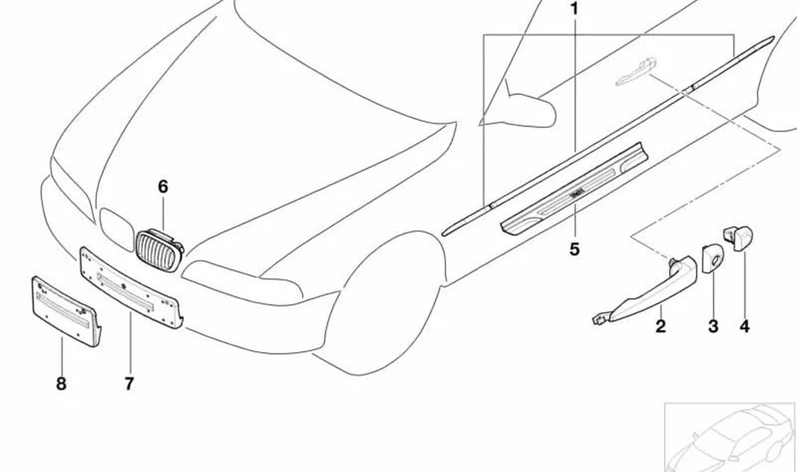 BMW 3 Serisi E46 Krom Plaka Tabanı 51118255005
