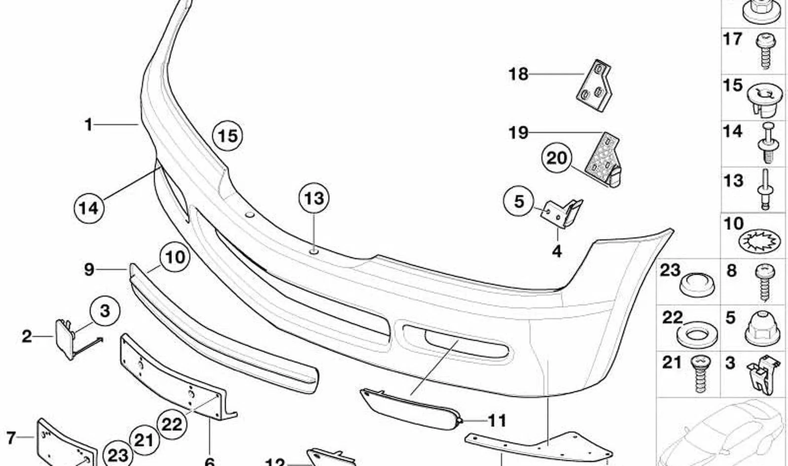 BMW 3 Serisi E46 Sol Süs Kapağı 51118412359
