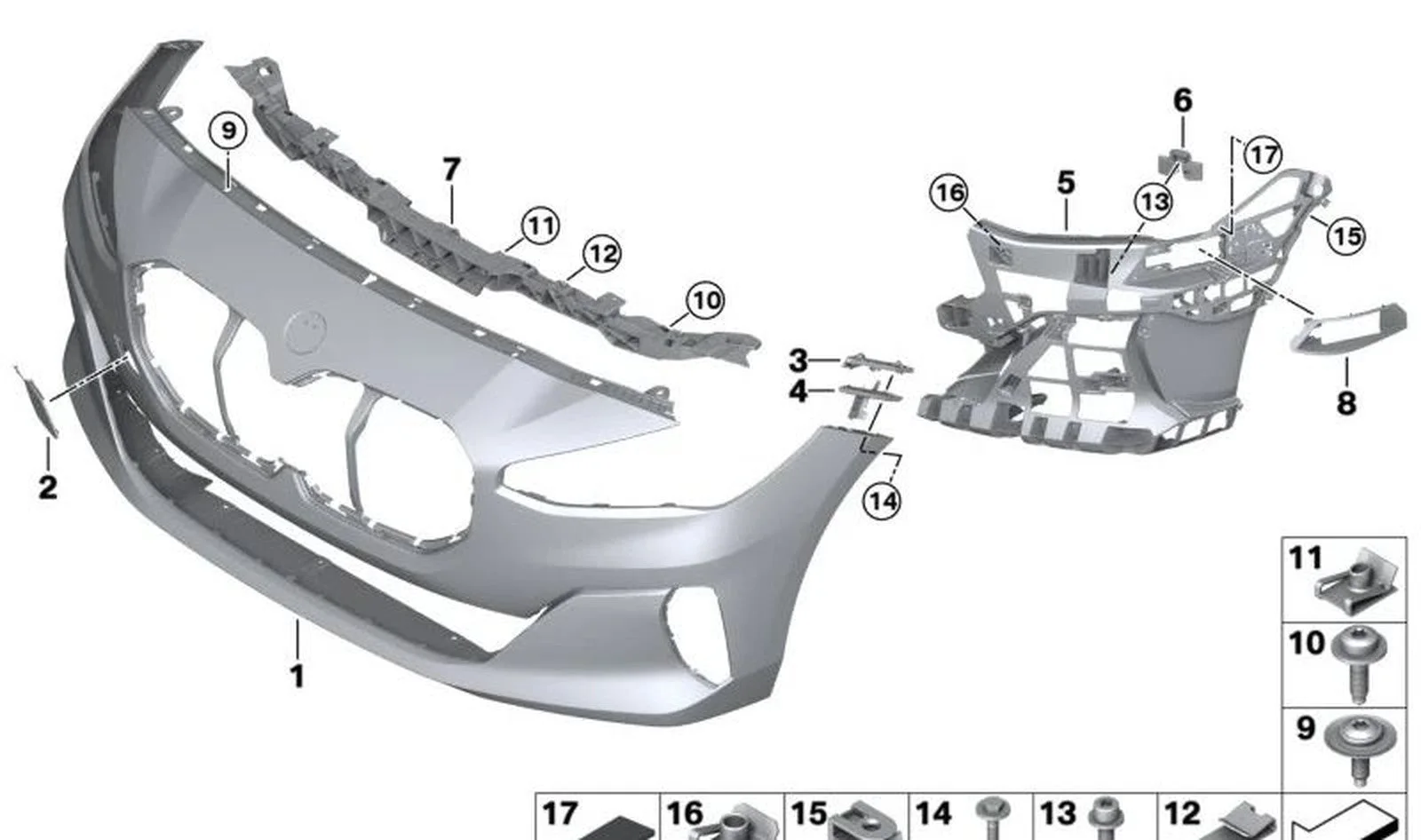 BMW 3 Serisi E46 Ön Tampon Sağ Üst Braketi 51118737172