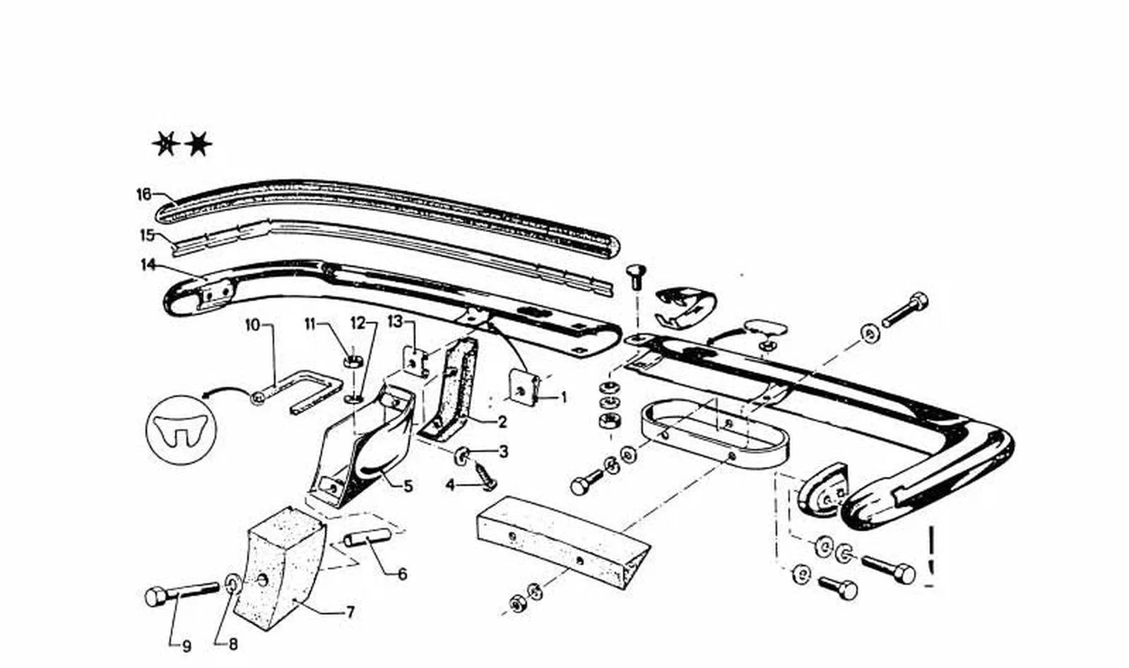 BMW 3 Serisi E21 Arka Sol Tampon Lastik Takozu 51121810973