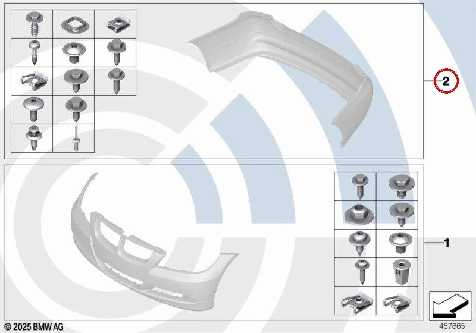 BMW 3 Serisi E90 E91 E92 E93 Arka Tampon Braket Seti 51122410021