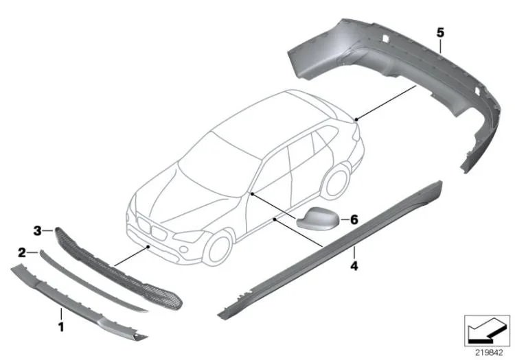 BMW X1 E84 Park Sensörlü Arka Tampon Alt Kaplaması 51122993570