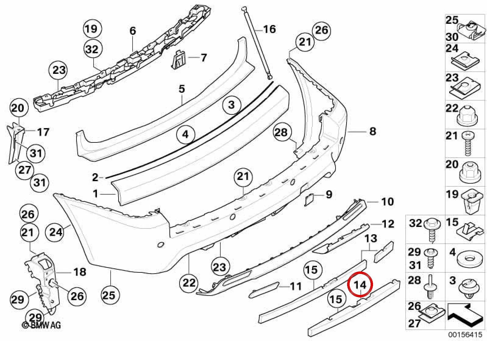 BMW X3 E83 Arka Tampon Darbe Emici 51123414410