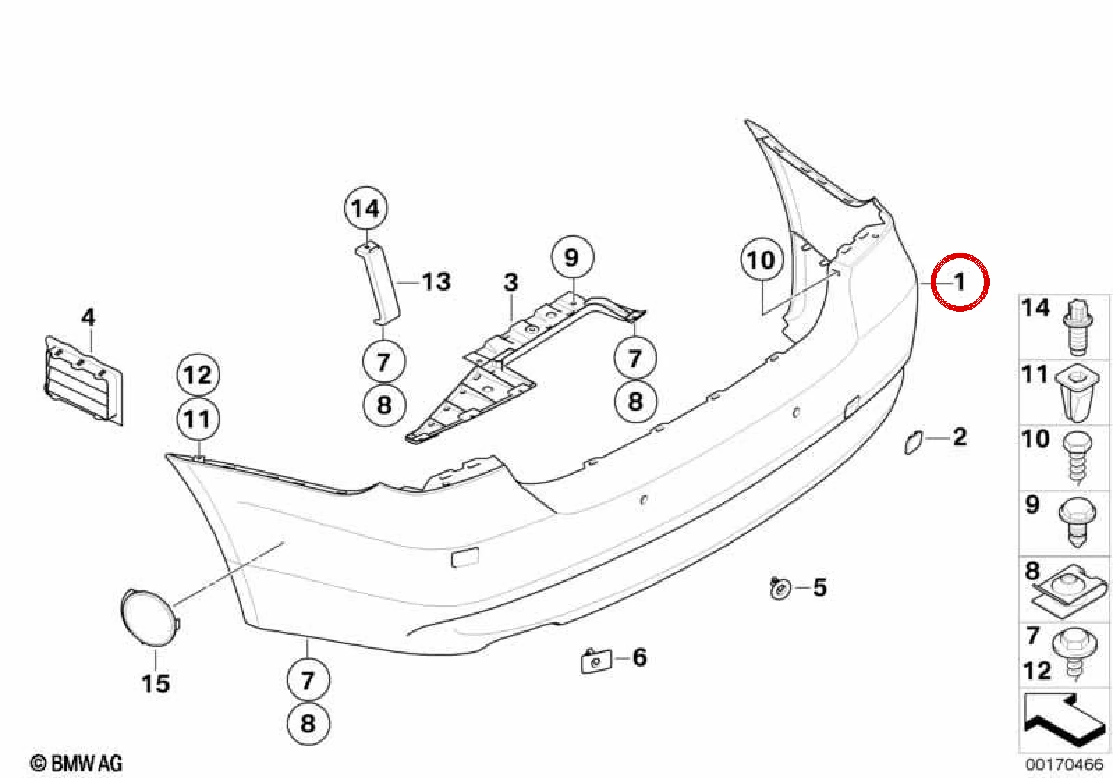BMW 3 Serisi E90 Arka Tampon Sedan Park Sensörlü 51127226608