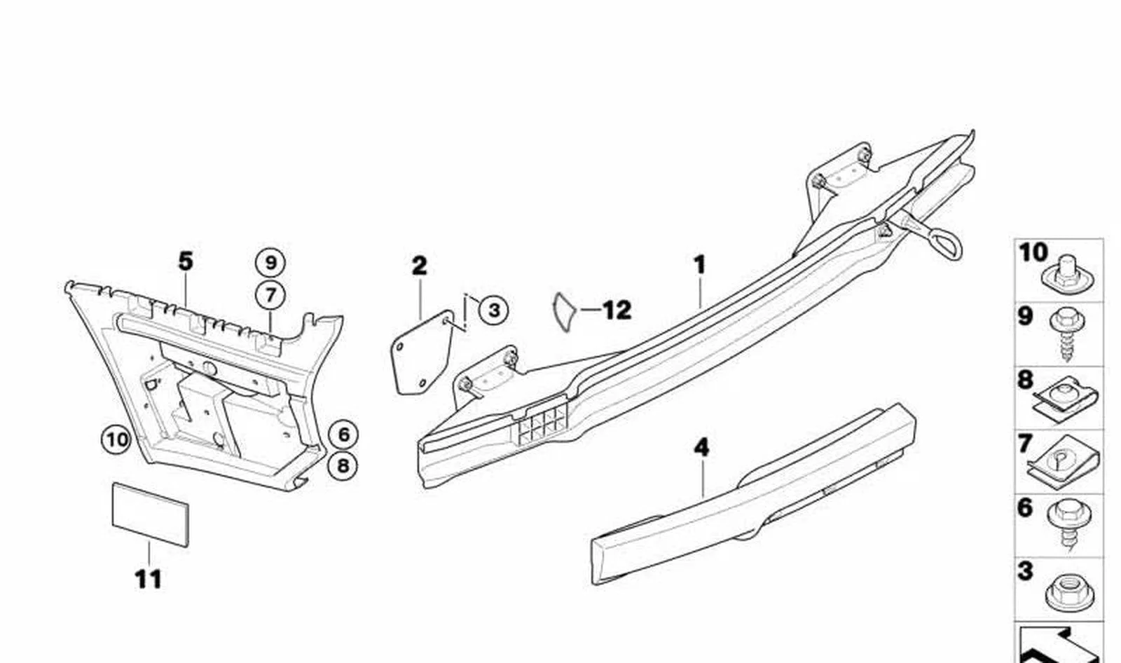 BMW 3 Serisi E92 E93 Arka Tampon Taşıyıcısı 51127900766