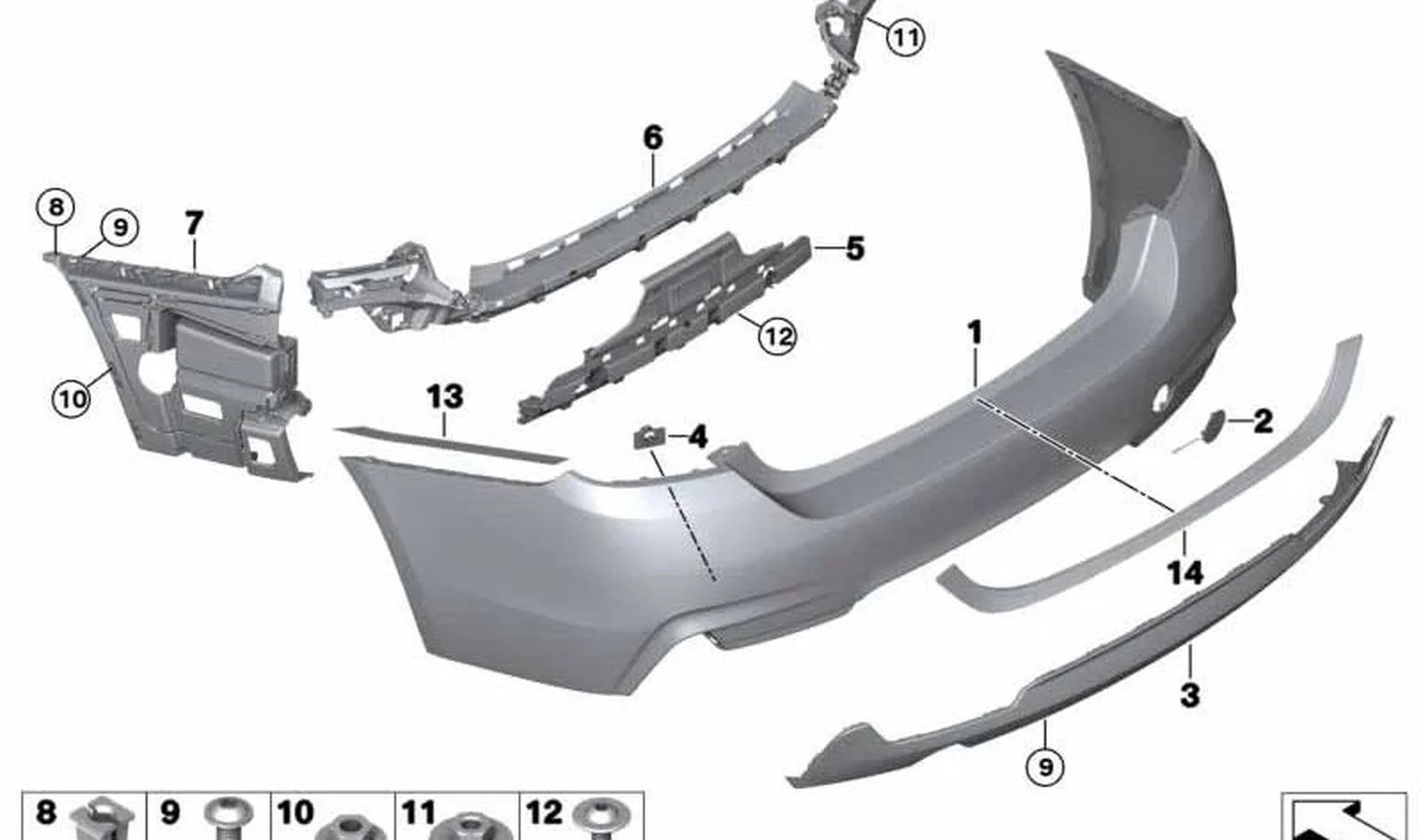 BMW 4 Serisi F32 F33 F36 Arka Park Sensörü Braketi 51128073079