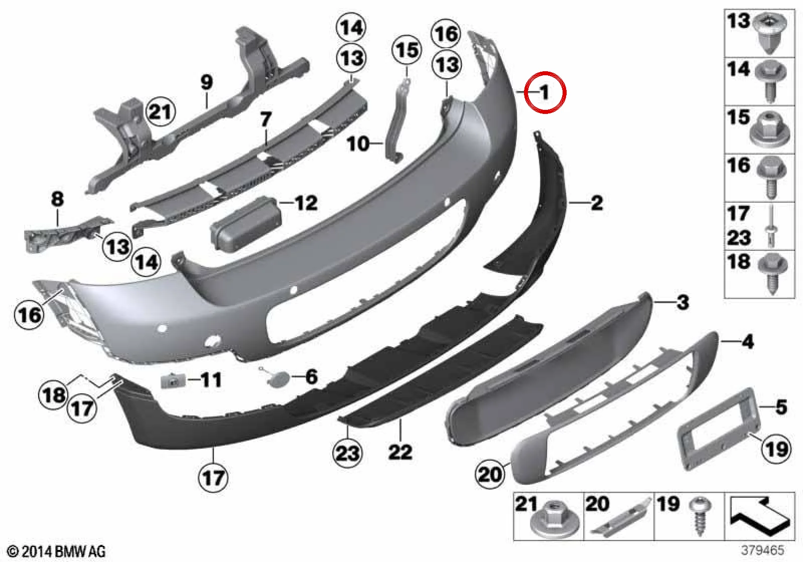 BMW MINI R60 Park Sensörlü Astarlı Arka Tampon Kaplaması 51129806645
