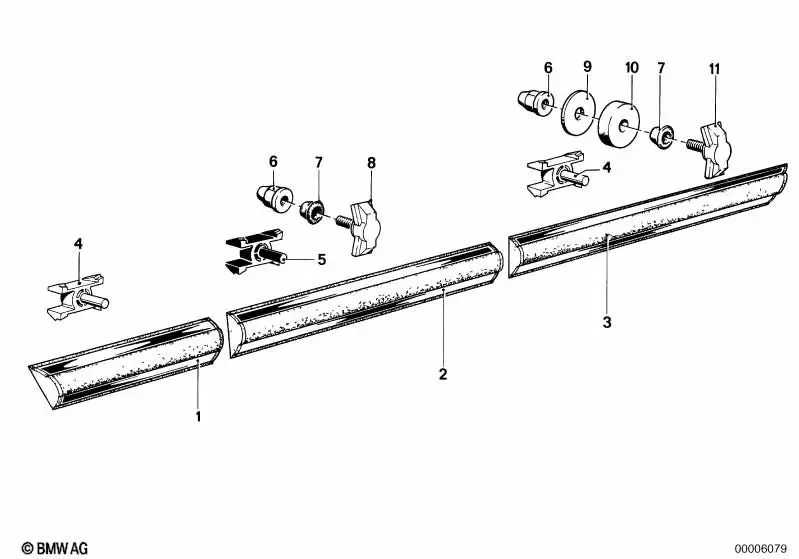 BMW 3 Serisi E21 Sol Yan Tampon Çıtası 51131831469