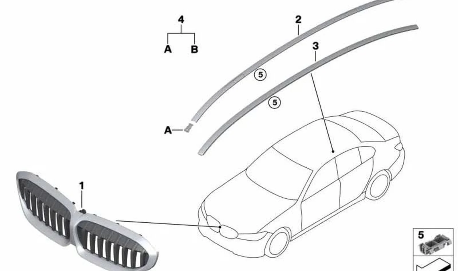 BMW 3 Serisi G20 Sağ Tavan Çıtası 51137479520