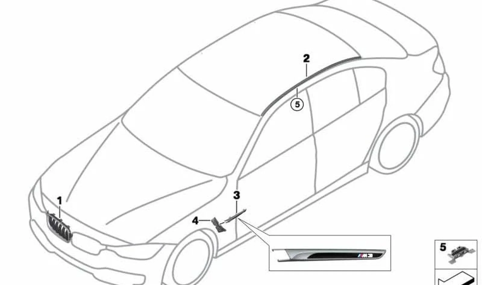 BMW 4 Serisi F83 Sağ Süs Çıtası 51138055334