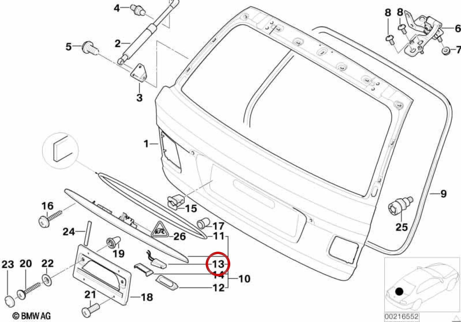 BMW E39 E46 Bagaj Kapağı Açma Mikro Şalteri 51138185792