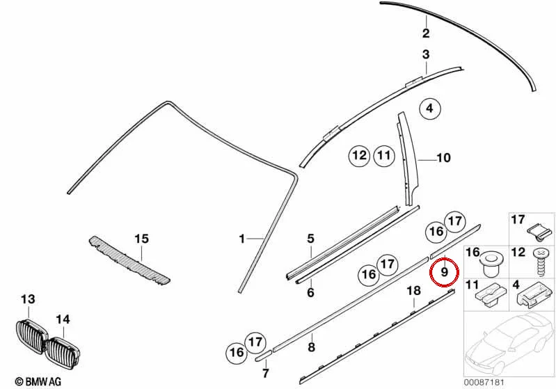 BMW 3 Serisi E46 Arka Sağ Tampon Çıtası 51138252380
